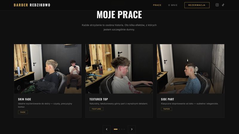 Strona internetowa Barber Redzikowo zbudowana przez Encore