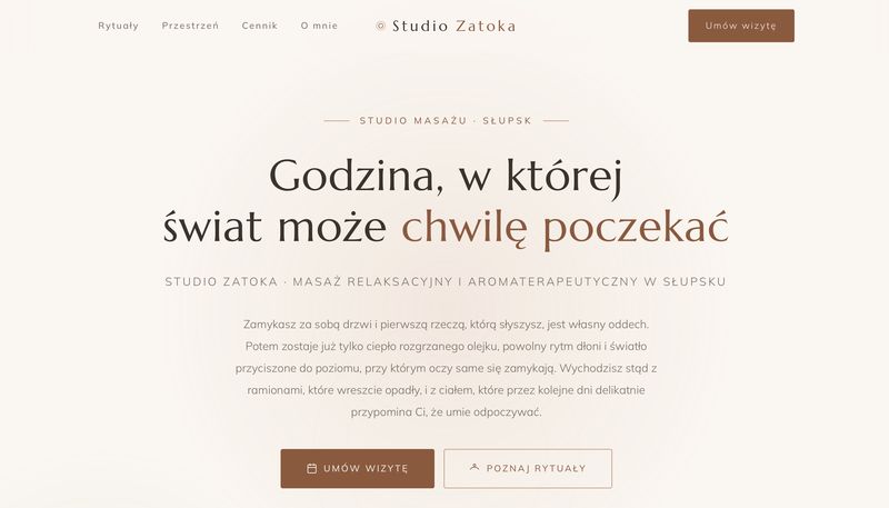 Projekt koncepcyjny strony studia masażu