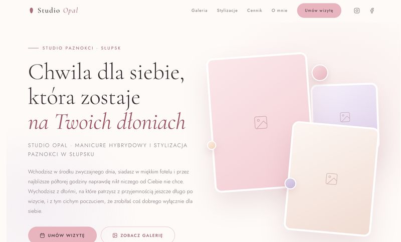 Projekt koncepcyjny strony studia paznokci